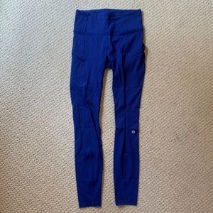 Lululemon Fast and Free Leggings 28" Larkspur EUC